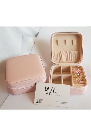 حقيبة سفر تخزين الذهب الوردي ومخزن الذهب الرومي - صندوق المجوهرات للمنظمين - Bmk