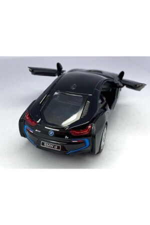BMW I8 – Pull Drop 5 Zoll. Lizenziertes Modellauto, Spielzeugauto 1:36 Schwarz KT5379D - 2