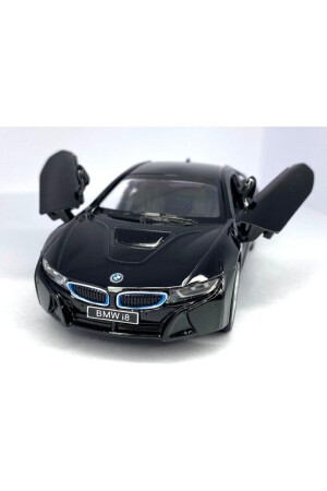 BMW I8 – Pull Drop 5 Zoll. Lizenziertes Modellauto, Spielzeugauto 1:36 Schwarz KT5379D - 3