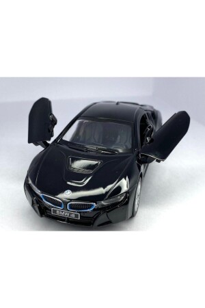 BMW I8 – Pull Drop 5 Zoll. Lizenziertes Modellauto, Spielzeugauto 1:36 Schwarz KT5379D - 1