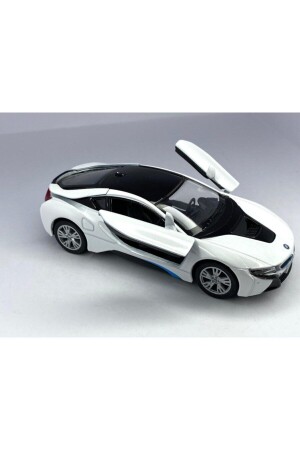 BMW I8 – Pull Drop 5 Zoll. Lizenziertes Modellauto, Spielzeugauto 1:36 Weiß KT5379D - 4