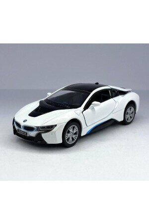 BMW I8 – Pull Drop 5 Zoll. Lizenziertes Modellauto, Spielzeugauto 1:36 Weiß KT5379D - 1