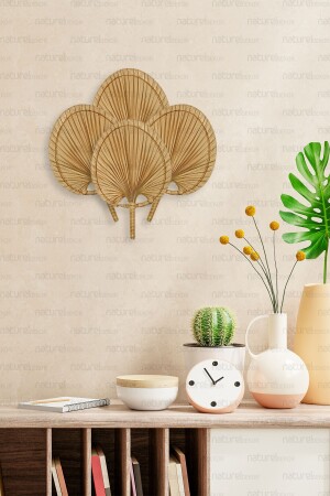 Bohem Palmiye Yaprağı- Japon Yelpazesi 19x28 Cm- Duvar Dekorasyon- Duvar Süsü- Iskandinav- Modern- - 3
