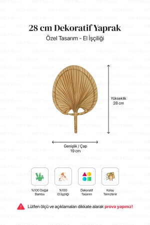 Bohem Palmiye Yaprağı- Japon Yelpazesi 19x28 Cm- Duvar Dekorasyon- Duvar Süsü- Iskandinav- Modern- - 6