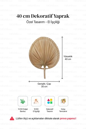 Bohem Palmiye Yaprağı- Japon Yelpazesi 30x40 Cm- Duvar Dekorasyon- Duvar Süsü- Iskandinav- Modern - 6
