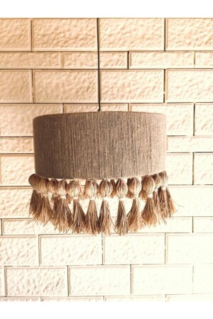 Bohemian Lighting Jute-Rafia-umwickelter Raffia-Quasten-Kronleuchter 22AVZMKP023 - 4