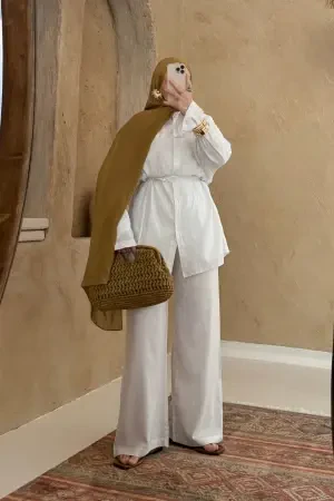 Bohemian Premium Leinen Set Weiß - Nuuwears