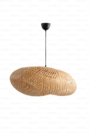 Böhmische Bambus-Ellipsen-Hängelampe, Kronleuchter-Lampe, 60 cm – skandinavisch, modern, böhmisch, Rattan-Beleuchtung - 1