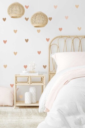 Boho Asymmetric Hearts Kinderzimmer-Wandaufkleber-Set SSTCKREKSP389 - 2