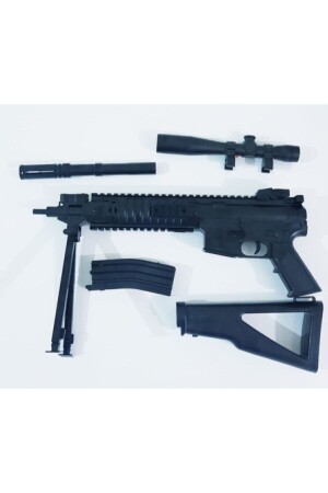 Boncuklu Lazerli Keskin Nişancı Tüfeği Oyuncak Dürbünlü Kanas Silah Beş Paket Boncuk Hediyeli hş2323 - 3