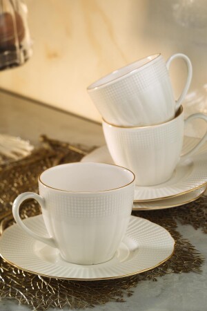 Bone İlay Gold Mesh 12-teiliges Kaffeetassen-Set für 6 Personen BNILY12KT520 - 3