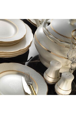 Bone Olympos Desenli Yemek Takımı 62 Parça 8021 - Kütahya Porselen