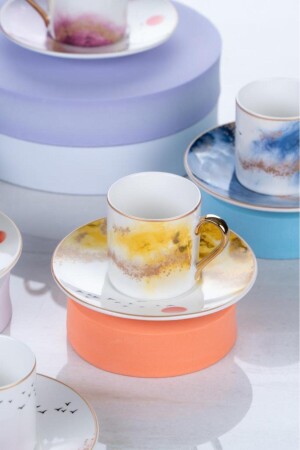 Bonita Set mit 6 frühlingsfarbenen Porzellan-Kaffeetassen 0051 PORJ-009626/12YTY - 3