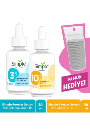 Booster-Serum 10 % Vitamin C+F+E 30 ml + Booster-Serum 3 % Hyaluronsäure + B5 30 ml + Baumwoll-SET. UNI. 3212 - 2