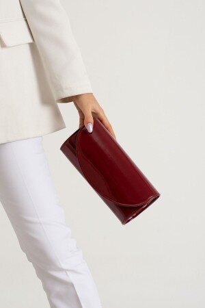 Bordo Rugan Abiye Çanta Clutch Portföy Çanta - 2