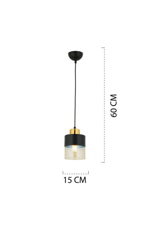 Boris Single Black Gold Modern Retro Pendelleuchte Küche Wohnzimmer Pendelleuchte Kronleuchter 3353-01-BL - 7