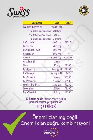 Bork Multi-Kollagen-Pulver 330 g Multivitaminreiches Nahrungsergänzungsmittel Typ 1-2-3 - 9