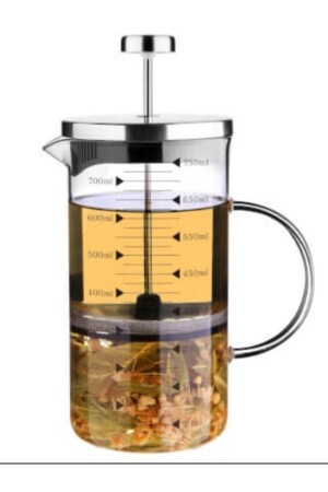 Borosilikat French Press 750 ml Filtre Kahve Bitki Çayı Demlik Boro900 - Genel Markalar