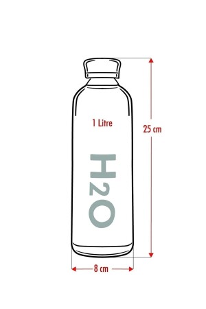 Borosilikatglasflasche 1 Liter Schwarz H2o81001 - 6