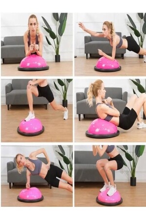 Bosu Ball Bosu Balance Ball Pilates Balance Maschine Balance Ball (Rosa) - 5