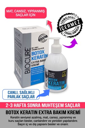 Botoks Keratin Extra Saç Bakım Kremi Hair Botox - Onarıcı-yapılandırıcı-dolgunlaştırıcı 250ml - 2