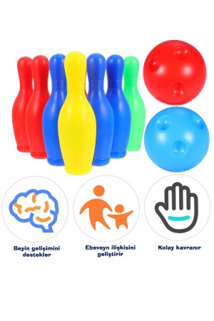 Bowling-Balance-Spielset, 8 Pins, Bowlingball, Sportspiele, 1 bis 2 Jahre altes Babyspielzeug - 4