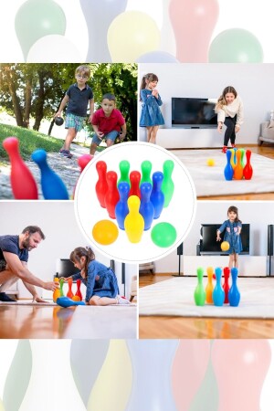 Bowling-Balance-Spielset, 8 Pins, Bowlingball, Sportspiele, 1 bis 2 Jahre altes Babyspielzeug - 8