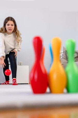 Bowling Oyuncak Takımı Renkli 10 Parça Çocuk Spor Oyuncakları Labut Dikkat Oyunları Zeka Küpü - 8