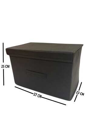 Box Aufbewahrungsbox, Mehrzweckbox, Ordnungsbox, Ordnungsbox mit Deckel, Box, Aufbewahrung, schwarz3set - 4