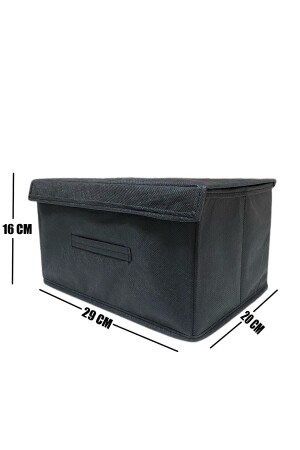 Box-Organizer, Box-Aufbewahrungstasche, Mehrzweckbox, Organizer mit Deckel, 3-teilige schwarze Box - 2