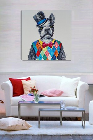 Boxer Dog Kanvas Tablo 80x80 cm BXERDOG0128 - 2