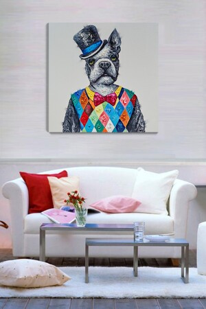 Boxer Dog Kanvas Tablo 80x80 cm BXERDOG0128 - 4