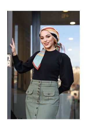 Boydan Düğmeli Körük Cepli Tesettür Etek- HAKİ - Vellichor