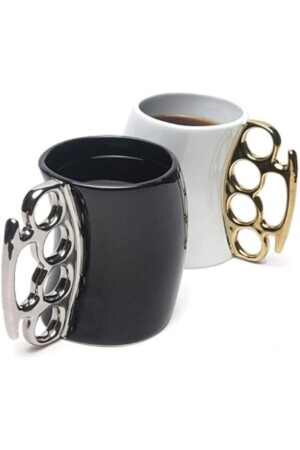 Brass Knuckles 3D Tasse Schwarz Brass Knuckles Tasse mit Halter Geschenktasse Kaffeetasse Boxtasse mtmusta01 - 6