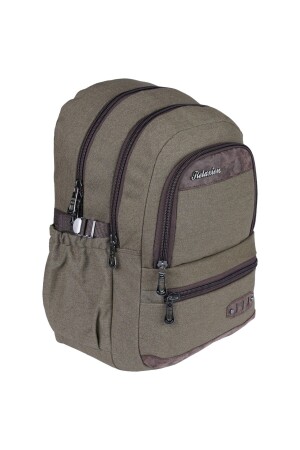 Brauner Canvas-Schulrucksack 1650 aus wasserdichtem Stoff - 1