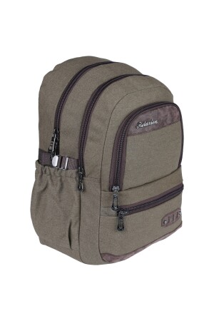 Brauner Canvas-Schulrucksack 1650 aus wasserdichtem Stoff - 2