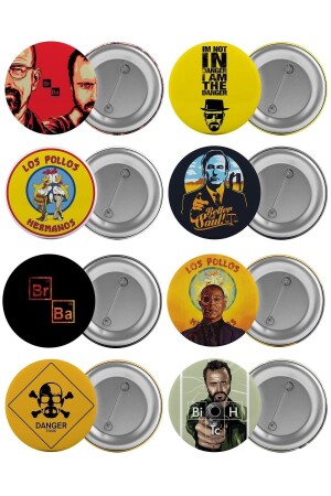 „Breaking Bad“-Taschenabzeichen-Set, 8-teilig, größte Größe 5. 8 cm große Pin-Brosche 9789141414998 - 1