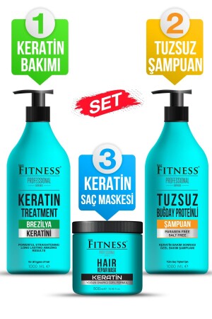 Brezilya Fönü Keratin Bakımı Saç Düzleştirici & Parabensiz Tuzsuz Şampuan & Onarıcı Keratin Maskesi 9900 - 2