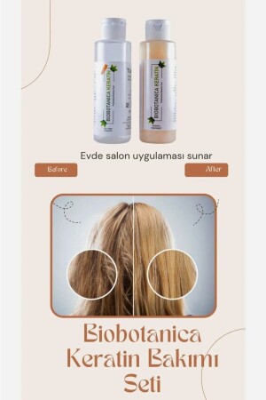 MNZ-Brazilian Blow Dry Keratin / Hair Straightener / 2x100ml شامبو + كيراتين الرعاية المعدة الصغيرة - Biobotanica