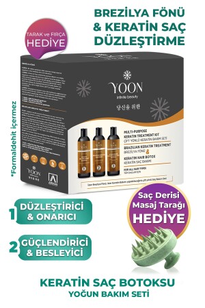 Brezilya Fönü- Saç Düzleştirme & Keratin Botoks- Güçlendirici Ve Besleyici Evde Keratin Bakım Seti - 1