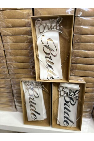 Bride Taç Ve Kuşak Seti Bride To Be Beyaz Üzeri Gümüş - Görkem Toptan