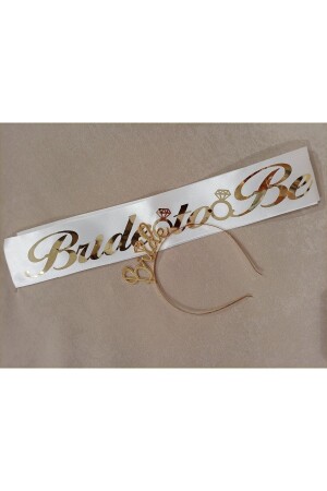 Bride To Be / Bachelorette Crown-Sash-Tattoo-Set - 3