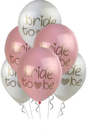 Bride To Be Balonları - Pembe Beyaz 6'lı Paket - 1