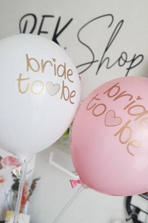 Bride To Be Balonları - Pembe Beyaz 6'lı Paket - 5