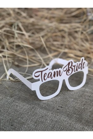 Bride To Be Beyaz Üstü Rose Gold Renk Team Bride Yazılı 8 Adet Gözlük Bekarlığa Veda Partisi Konsept - 2