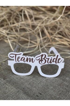 Bride To Be Beyaz Üstü Rose Gold Renk Team Bride Yazılı 8 Adet Gözlük Bekarlığa Veda Partisi Konsept - 4