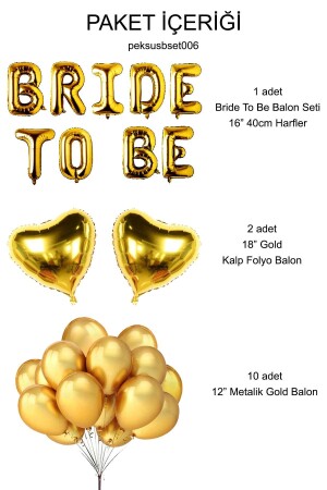 „Bride To Be“-Folienballon-Set – Bachelorette Bride Party-Ballon-Dekoration, Gold, groß, peksusbset006 - 3