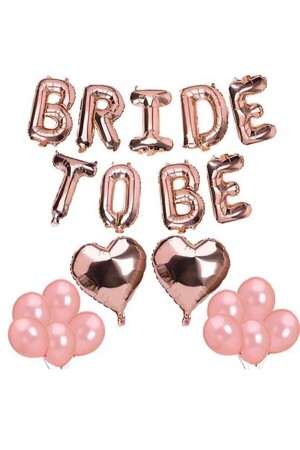 Bride To Be Folyo Balon Seti - Bekarlığa Veda Bride Partisi Balon Süsleme Rose Gold Büyük - 2