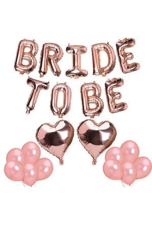 Bride To Be Folyo Balon Seti - Bekarlığa Veda Bride Partisi Balon Süsleme Rose Gold Büyük - 1