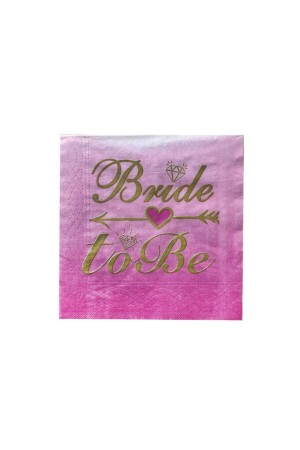 Bride To Be Gold beschriftete Serviette Übergangsrosa Farbe Bachelorette Party Konzept 16 Stück 16x16 cm - 2